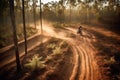 Thrills in the Wilderness: Motocross Unleashed in Nature Royalty Free Stock Photo