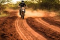 Thrills in the Wilderness: Motocross Unleashed in Nature Royalty Free Stock Photo