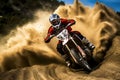Thrills in the Wilderness: Motocross Unleashed in Nature Royalty Free Stock Photo