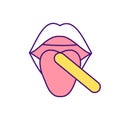 Throat examination RGB color icon Royalty Free Stock Photo