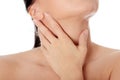 Throat pain concept. Royalty Free Stock Photo