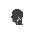 Throat pain vector icon