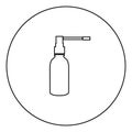 Throat spray black icon in circle outline Royalty Free Stock Photo