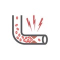 Thrombosis line icon. Vector sign for web graphics.
