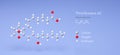 thromboxane a2 molecule, molecular structures, vasoconstrictor, 3d model, Structural Chemical Formula and Atoms with Color Coding