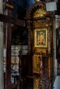 Throne armchair inside Orthodox church of St Nicholas Rangavas, Athens, Greece Royalty Free Stock Photo