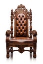 Throne chair isolated on white background. Generative Ai Royalty Free Stock Photo
