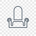 Throne concept vector linear icon isolated on transparent background, Throne concept transparency logo in outline style