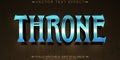 Throne editable text effect, editable king and royal text style Royalty Free Stock Photo