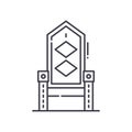 Throne icon, linear isolated illustration, thin line vector, web design sign, outline concept symbol with editable