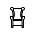 Throne of the King icon vector. Isolated contour symbol illustration