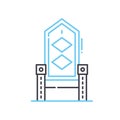 throne line icon, outline symbol, vector illustration, concept sign