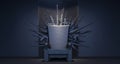 Throne made from weapons