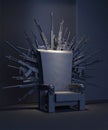 Throne made from weapons