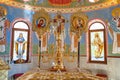 The throne of the Orthodox Church in the Altar. Religious holidays concept. Orthodoxy.