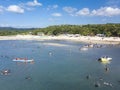 A throngs of vacationers in the popular destination of Laiya Beach, San Juan, Batangas, Philippines Royalty Free Stock Photo