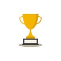 Trophy cup icon, golden trophy, winner trophy, champion, vector, illustration Royalty Free Stock Photo