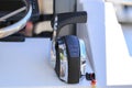 Throttle control motor boat Royalty Free Stock Photo
