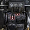 Throttle quadrant in airplane