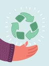 Throw away the trash icon, recycle icon Royalty Free Stock Photo