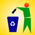 Throw in dustbin icon image Royalty Free Stock Photo