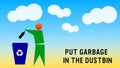 Put garbage in the dustbin image Royalty Free Stock Photo
