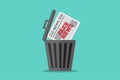 Throw a fake news place in the trash vector illustration