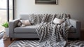 throw gray chevron