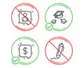 Throw hats, Payment message and Developers chat icons set. Signature sign. Vector