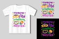 Throw me somethig mister. Mardi Gras design with mask, beads and coconut On the mockup of a T shirt