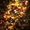 Throw Out Your Leftovers Day Vibrant abstract composition of colorful fruit and vegetable peels Royalty Free Stock Photo