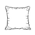 Throw pillow sketch. Vector illustration.