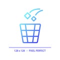 Throw rubbish pixel perfect gradient linear vector icon