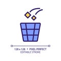 Throw rubbish pixel perfect RGB color icon Royalty Free Stock Photo