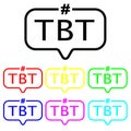Throwback Thursday hashtag icon vector set. abbreviation illustration sign collection. Royalty Free Stock Photo