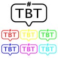 Throwback Thursday hashtag icon vector set. abbreviation illustration sign collection.