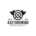 Throwing axe sport logo design template