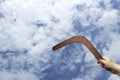 Throwing boomerang Royalty Free Stock Photo