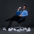 Throwing a crumpled paper Royalty Free Stock Photo