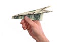 And throwing a dollar paper plane Royalty Free Stock Photo