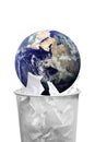 Throwing the Earth away Royalty Free Stock Photo