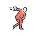 Color illustration icon for Throwing, ball and game