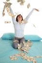 Throwing money air Royalty Free Stock Photo