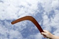 Throwing plain boomerang Royalty Free Stock Photo