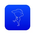 Throwing player icon blue vector