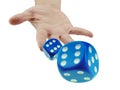 Throwing or rolling dice closeup isolated Royalty Free Stock Photo