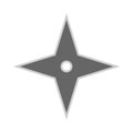 Throwing star ninja shuriken vector flat icon. Kill fun antique seam simple sharp silhouette weapon