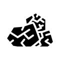 Throwing stones glyph icon vector illustration black
