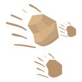 Throwing stones icon, cartoon style