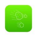 Throwing stones icon green vector